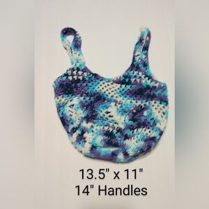 CROCHETED PINEAPPLE STITCH  TOTE BAG (unlined) 
(100%  cotton)